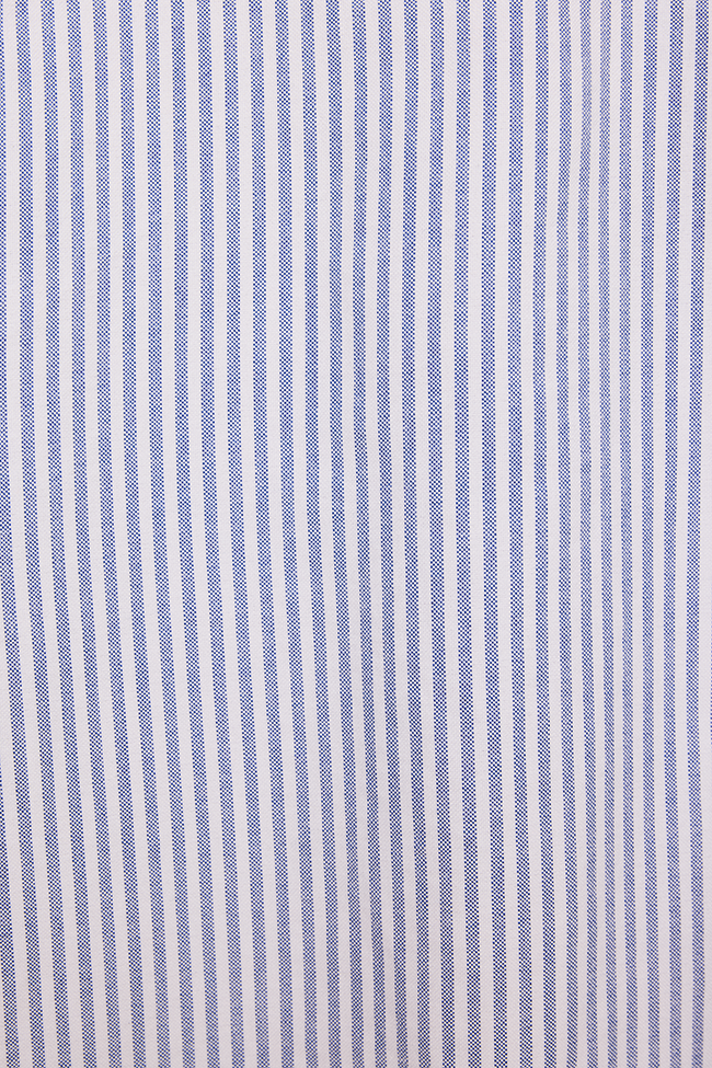 Short Sleep Shirt Blue Oxford Stripe