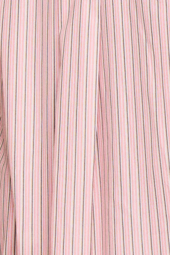 Long Ruffle Sleep Shirt Pink Taupe Stripe