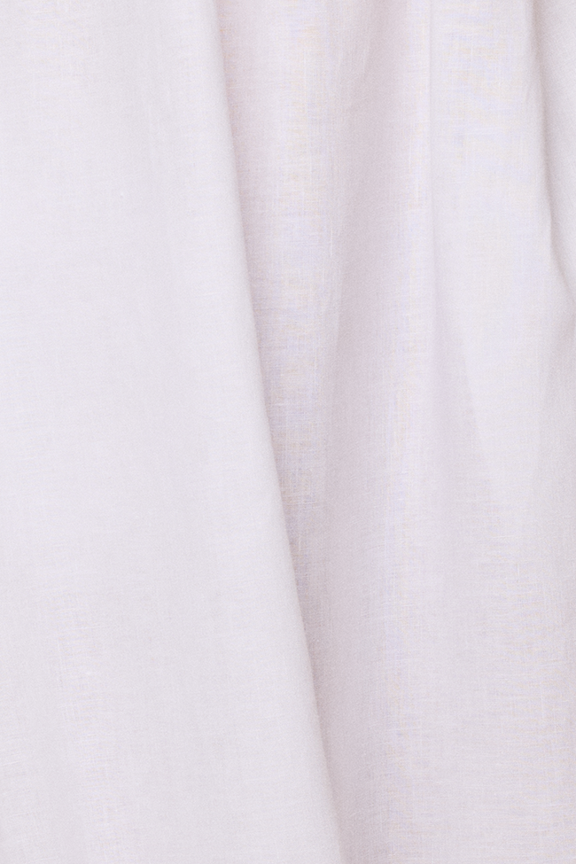 Long Sleeveless Nightie White Linen