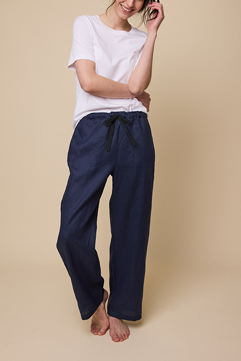 Lounge Pant Navy Linen