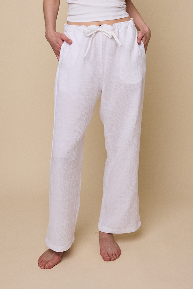 Lounge Pant White Double Gauze