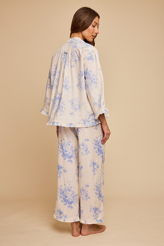 Ruffled Sleep Set Blue Tea Rose
