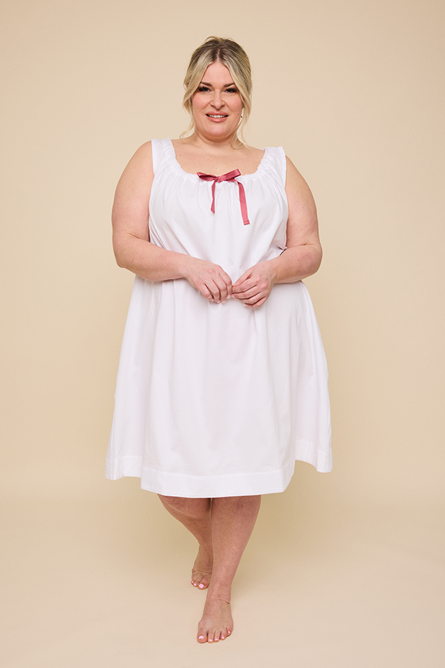 Sleeveless Nightie White Royal Oxford