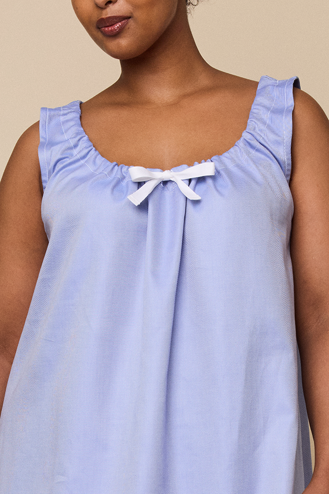 Sleeveless Nightie Blue Twill