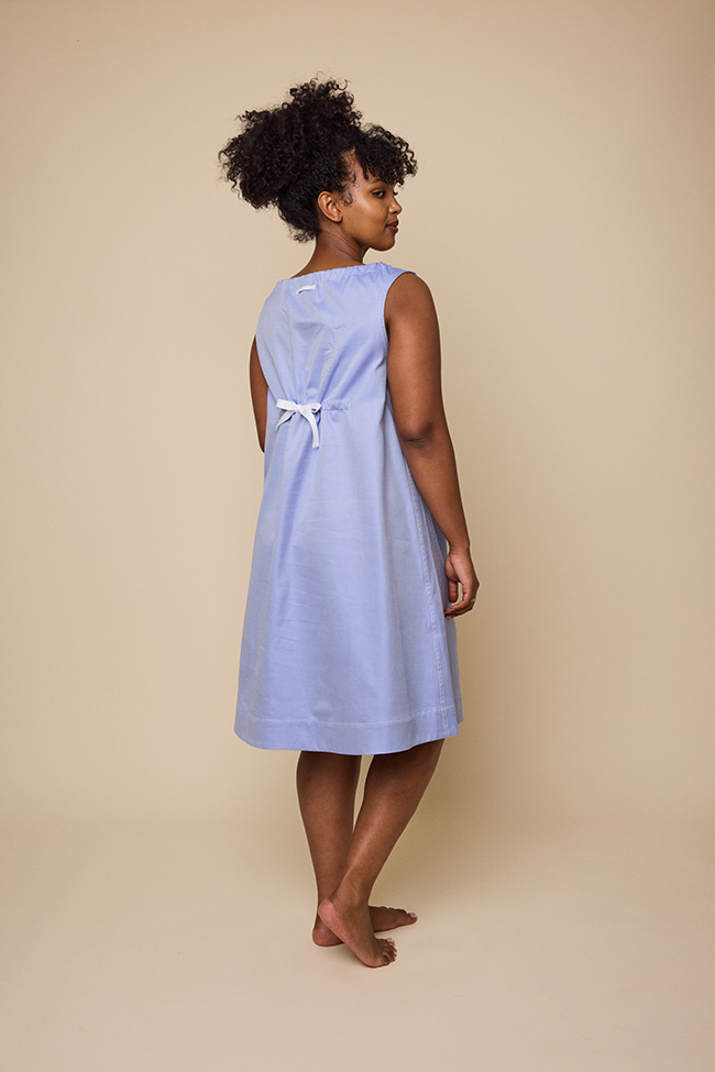 Sleeveless Nightie Blue Twill