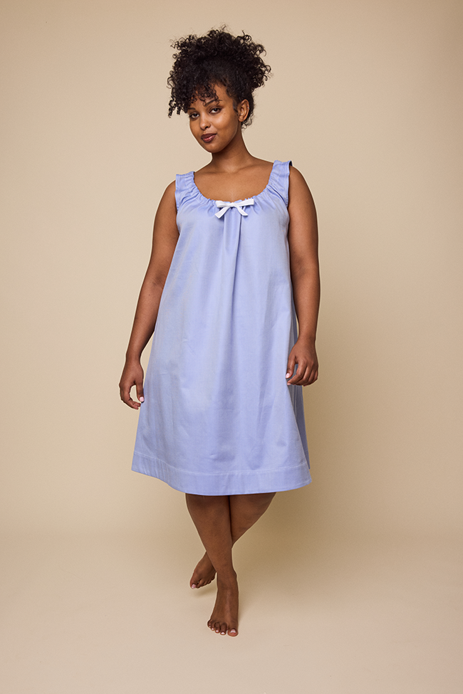 Sleeveless Nightie Blue Twill