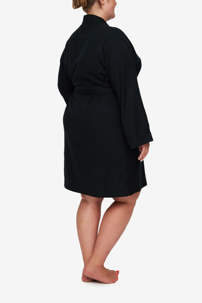 Unisex Robe Black Flannel