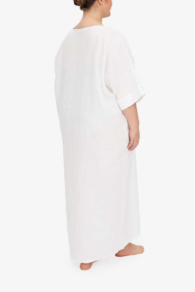 Oversized Kaftan White Linen
