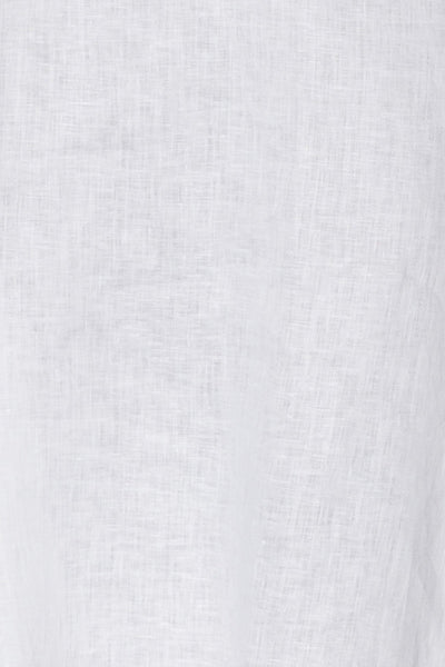 Cuffed Sleeve Shirt White Linen