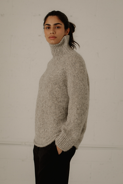 Bare Knitwear Stanley Pullover Marble Grey