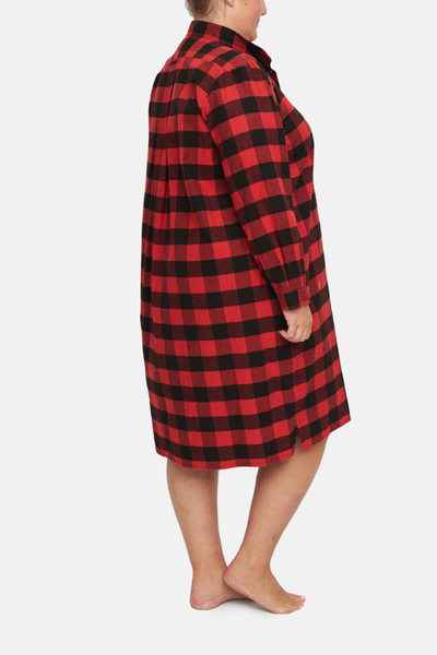 Long Sleep Shirt Big Red Buffalo Check Plus