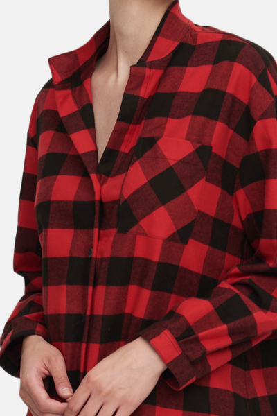Set - Long Sleeve Shirt and Lounge Pant Big Red Buffalo Check