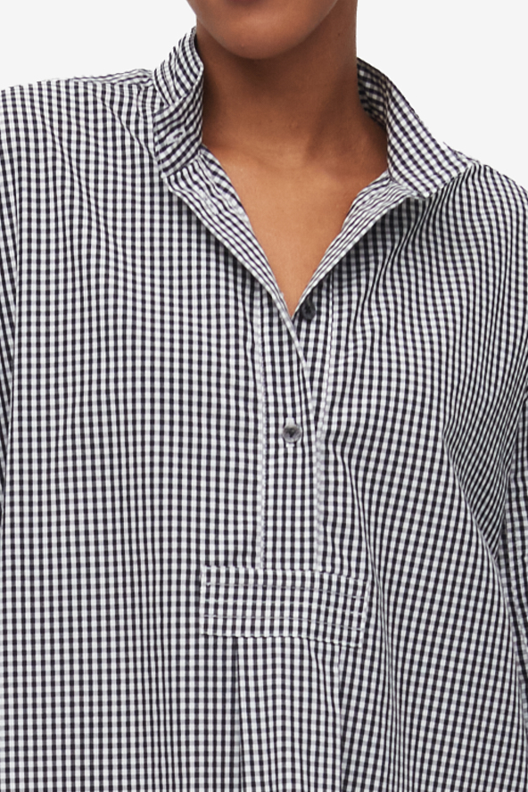 Long Sleep Shirt Black Gingham