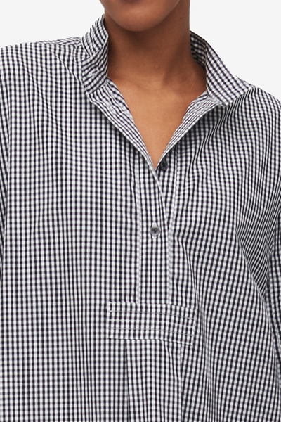 Long Sleep Shirt Black Gingham