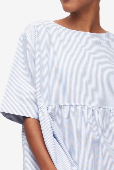 Smock Dress Blue Oxford Stripe