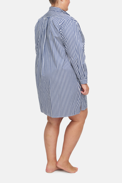 Short Sleep Shirt Bold Navy Stripe Plus