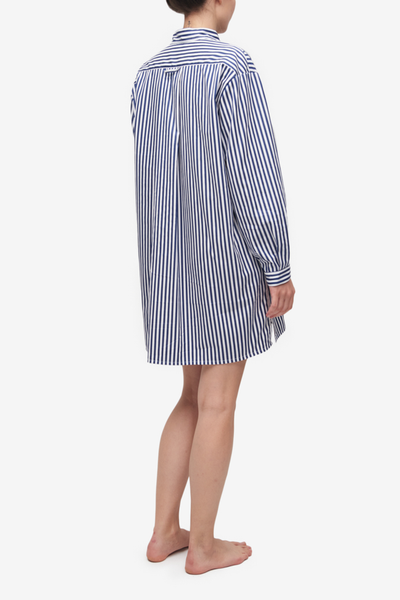 Short Sleep Shirt Bold Navy Stripe