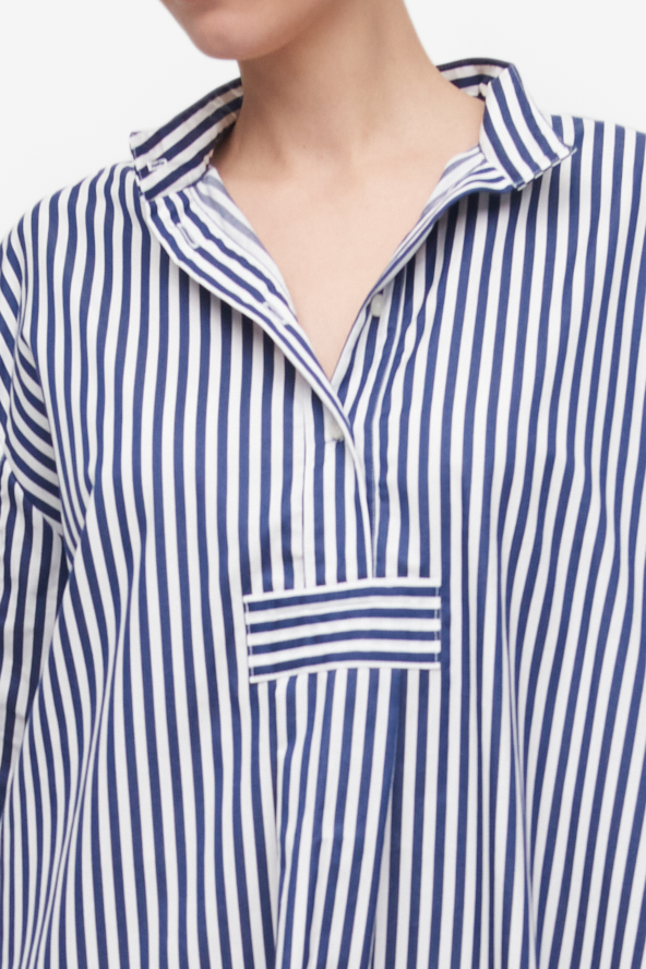 Short Sleep Shirt Bold Navy Stripe