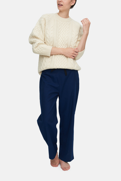 Bare Knitwear Porteau Cable Crew in Ecru