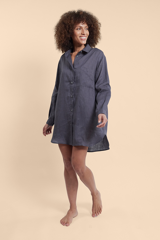 Classic Shirt Charcoal Linen