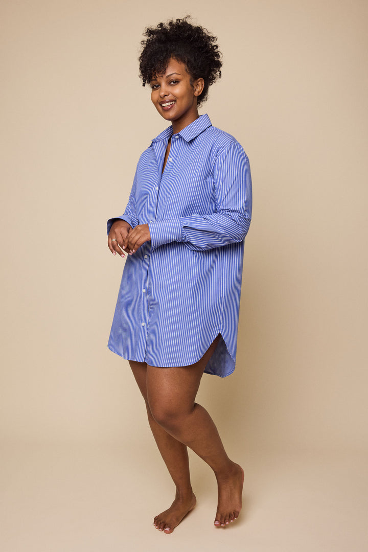 Classic Shirt<br>in Blue &amp; White Stripe