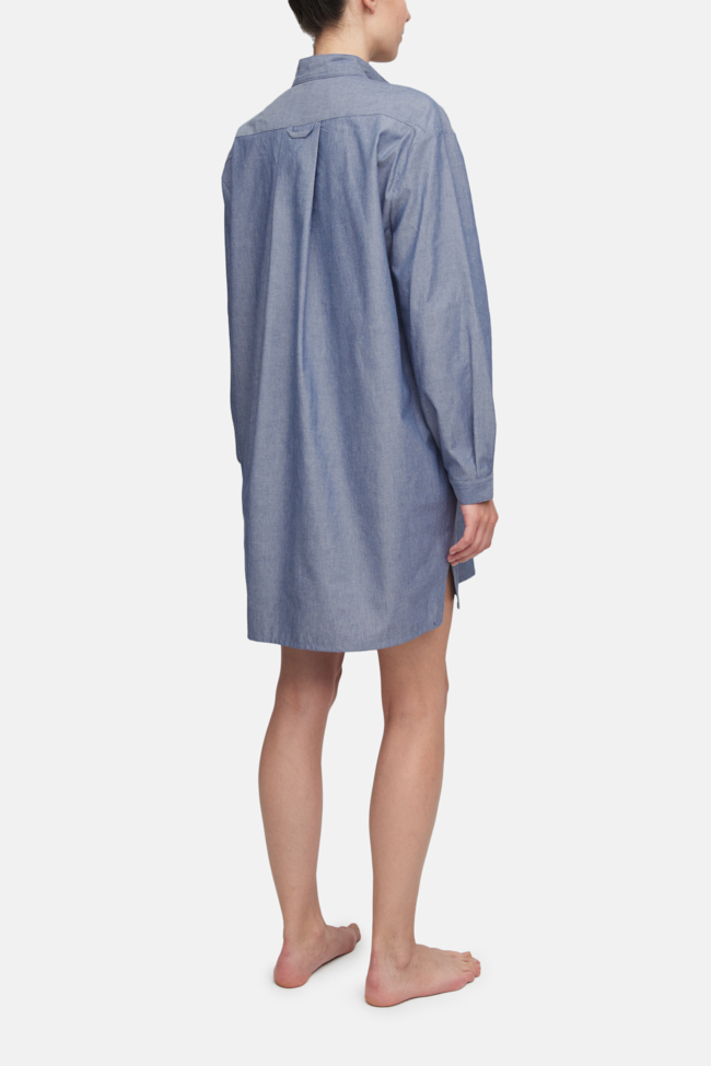 Short Sleep Shirt Cotton Chambray