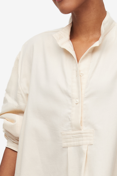 Full Length Sleep Shirt Cream Flannel