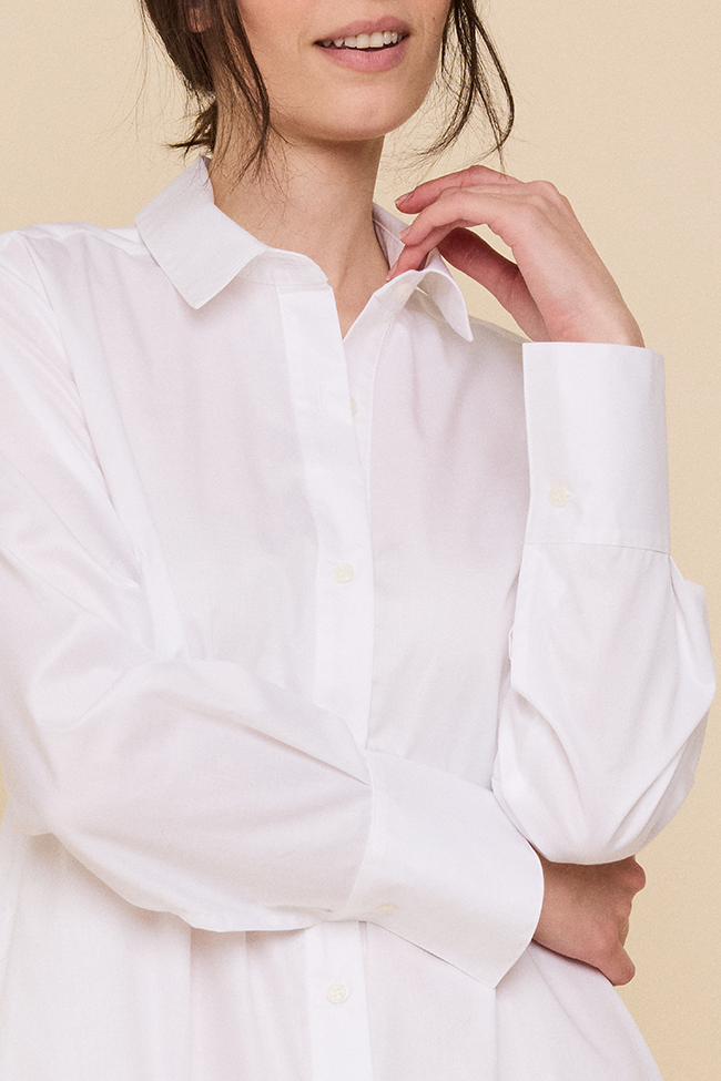 Double Ruffle Sleep Shirt Crisp White Shirting
