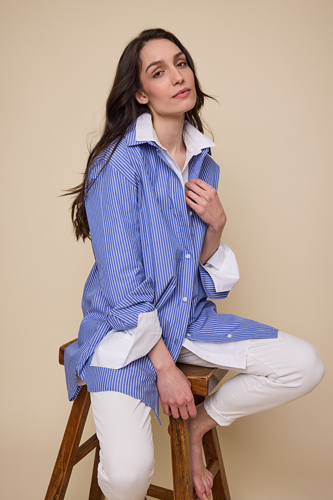 Classic Shirt Blue & White Stripe