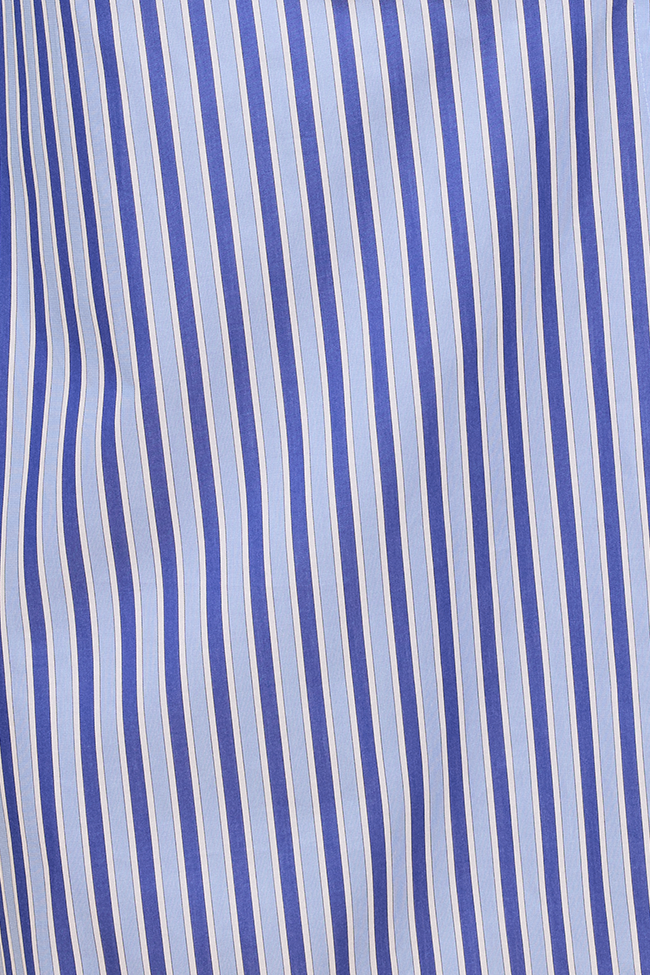 Long Belted Shirt Dress Blue en Bleu Stripe