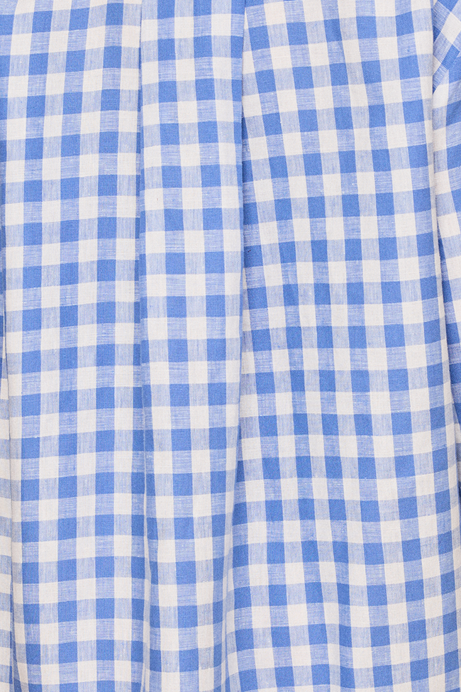Double Ruffle Nightie Blue Gingham