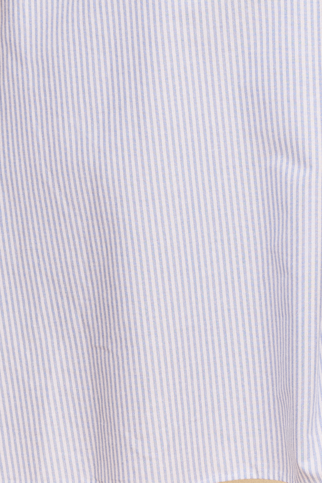 Ruffled Sleep Set Blue Oxford Stripe
