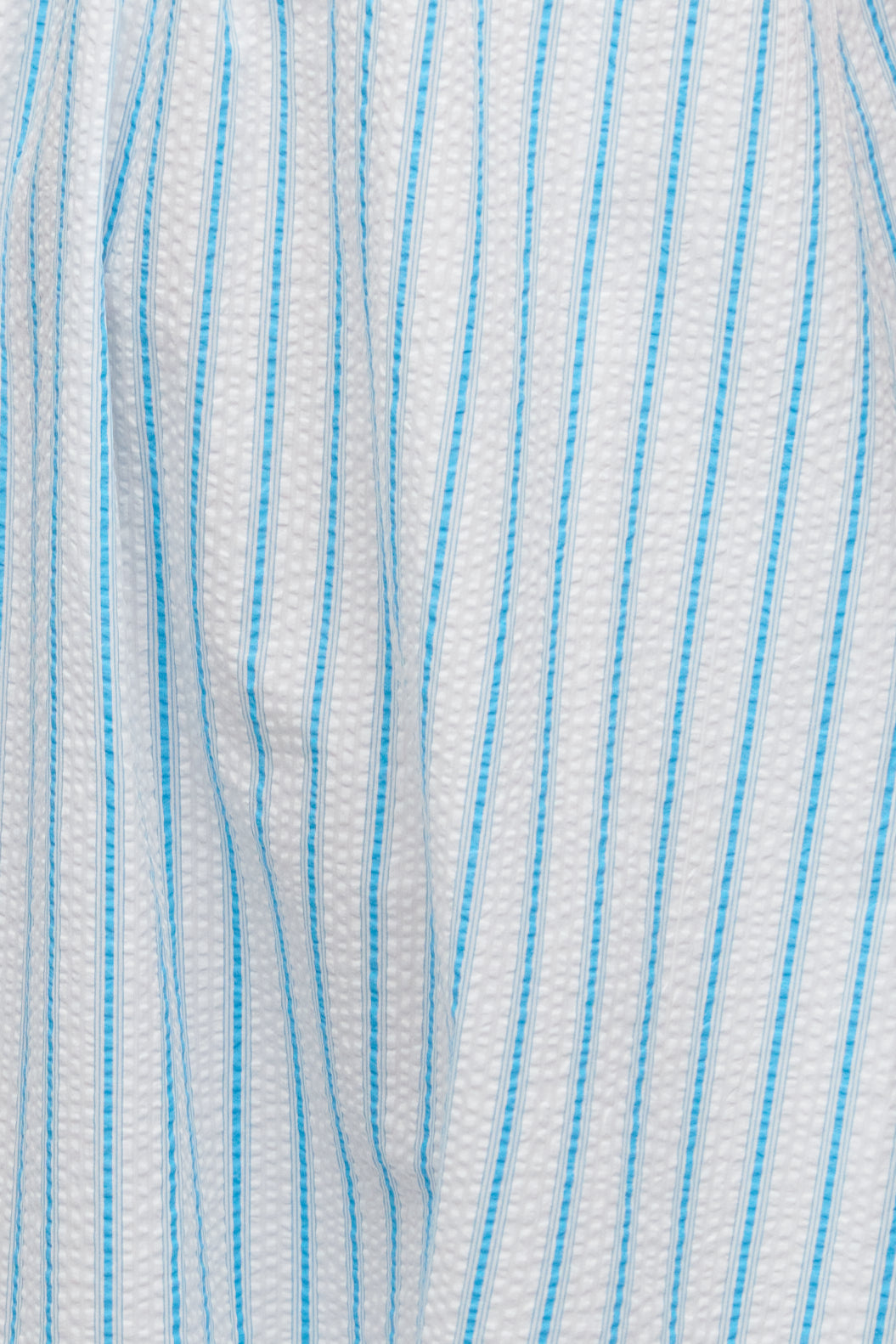 Long Sleep Shirt Cyan Seersucker Stripe PLUS