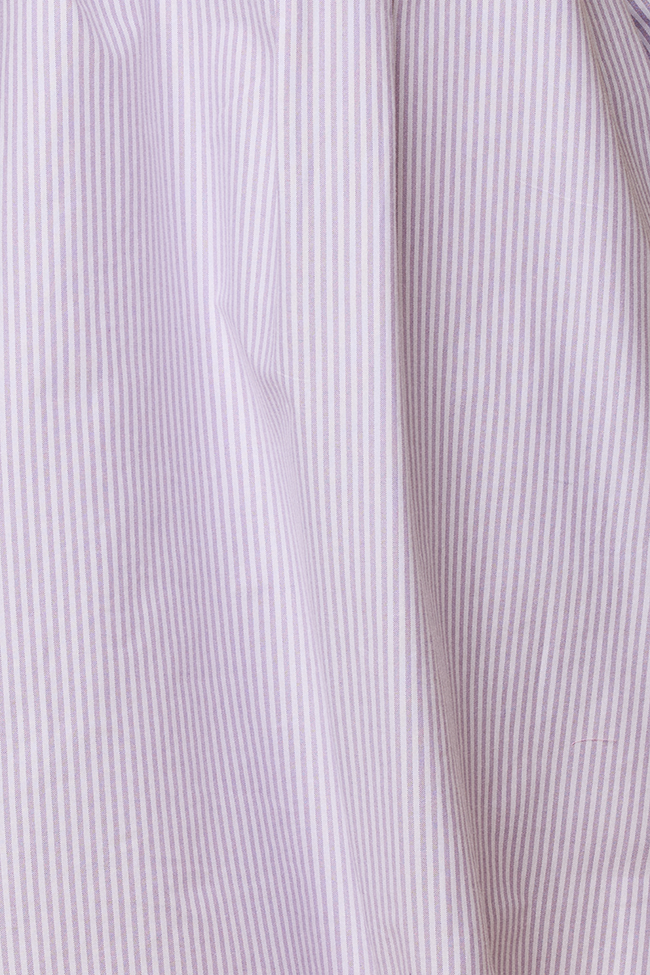 Set - Short Sleep Cropped Sleep Shirt &amp; Lounge Pant <br> in Lavender Oxford Stripe