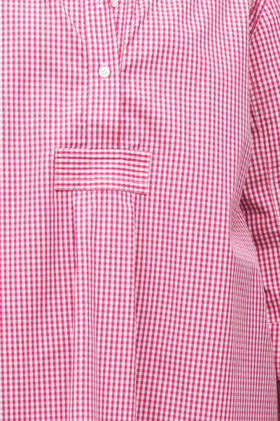 Short Sleep Shirt Magenta Gingham PLUS