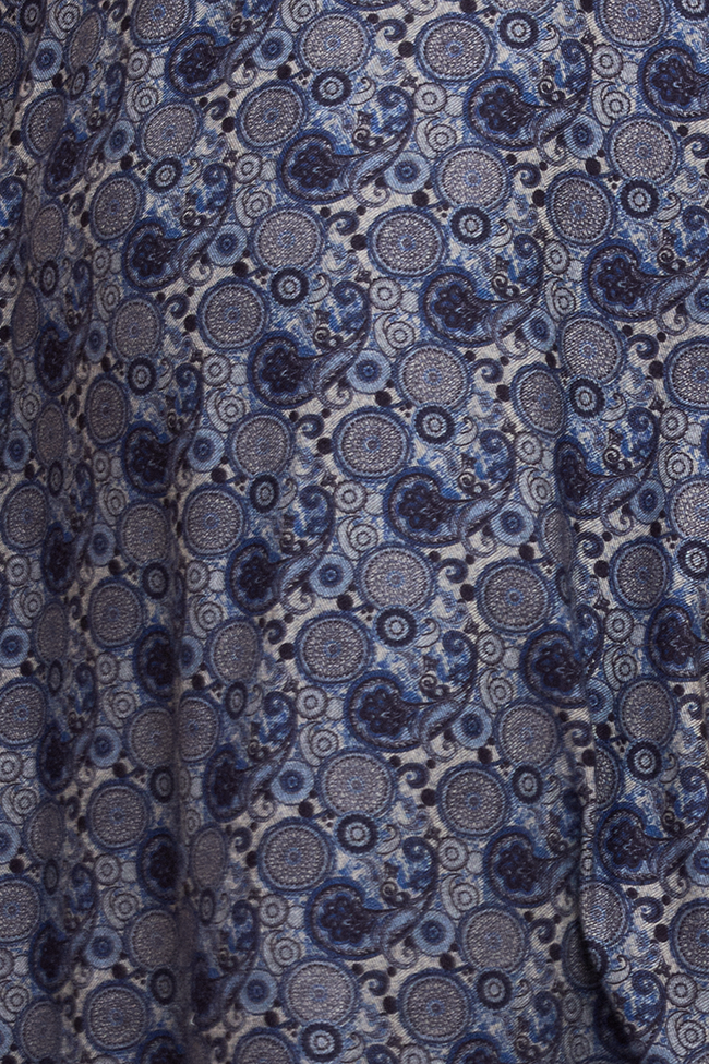 Long Ruffle Sleep Shirt Navy Paisley Flannel