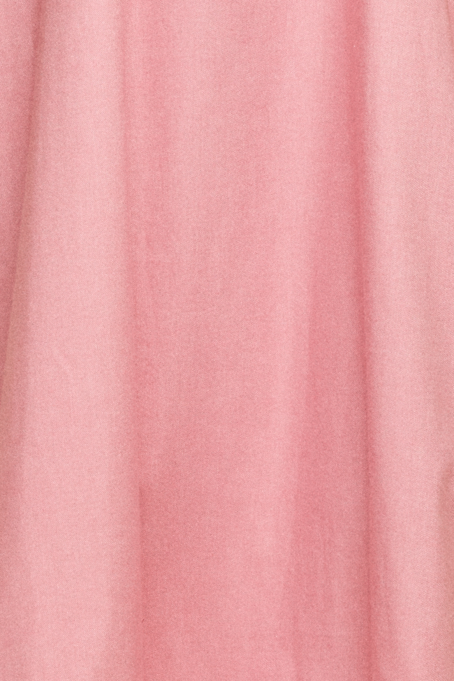 Long Sleeve Tie Nightie Pink Flannel