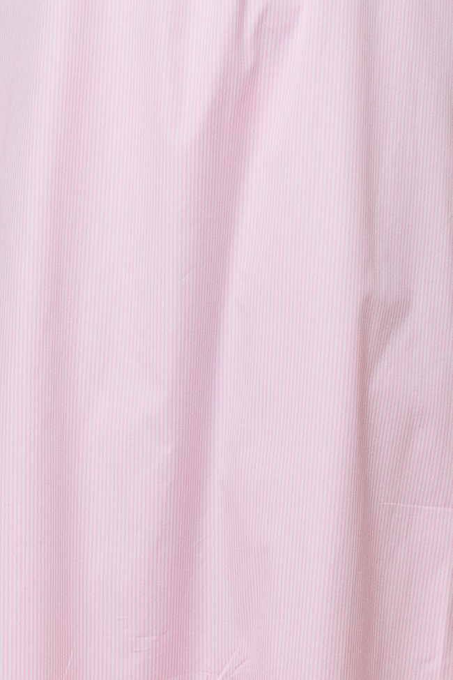 Long Belted Shirt Dress Pink Stripe Shirting
