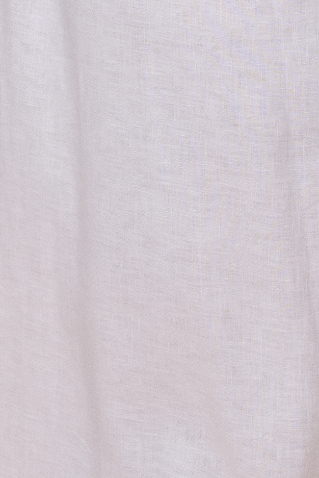 Double Ruffle Sleep Shirt White Linen