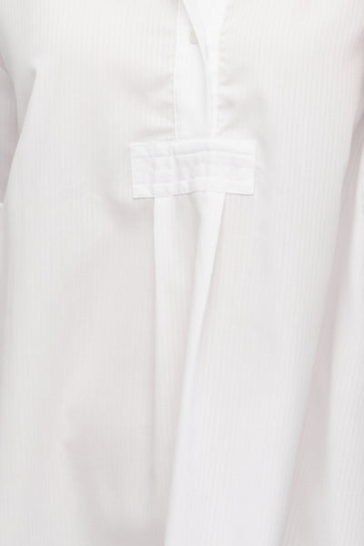 Short Sleep Shirt White on White Stripe