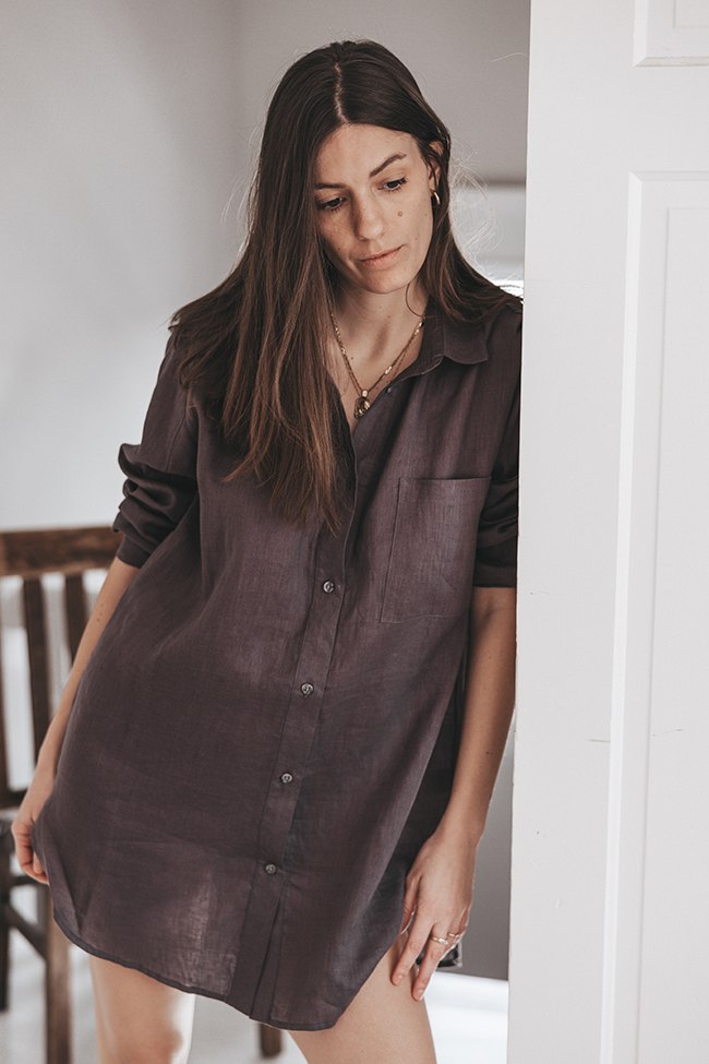 Classic Shirt Charcoal Linen
