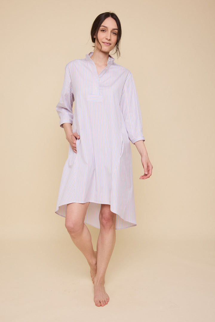 Flared Sleep Shirt<br>in Spring Stripe