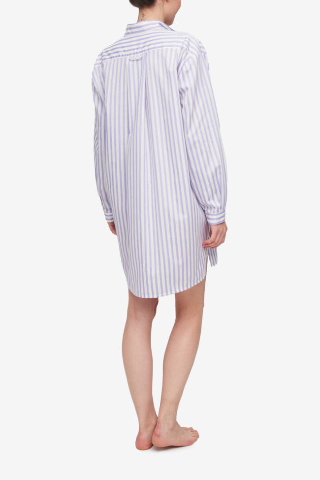 Short Sleep Shirt Lavender Stripe