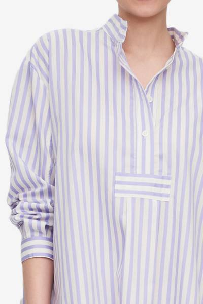 Short Sleep Shirt Lavender Stripe