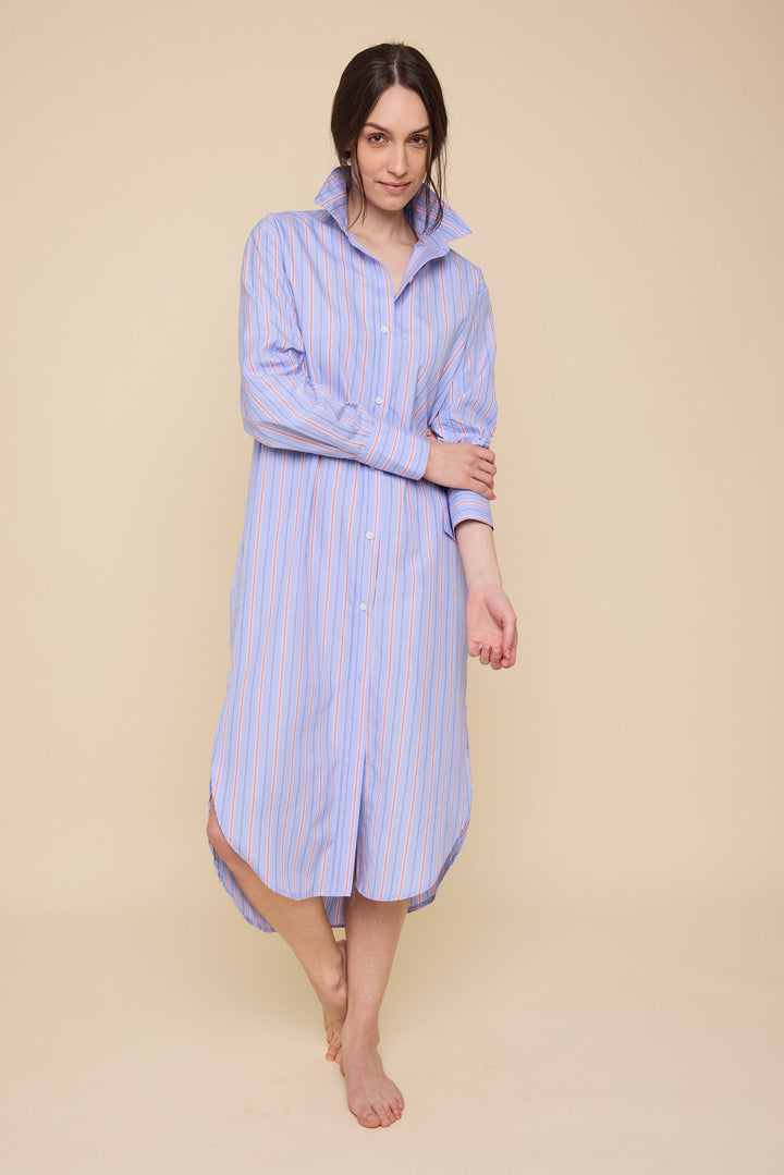 Long Belted Shirt Dress<br>in Newbury Stripe