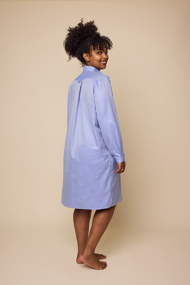 Long Sleep Shirt Blue Twill