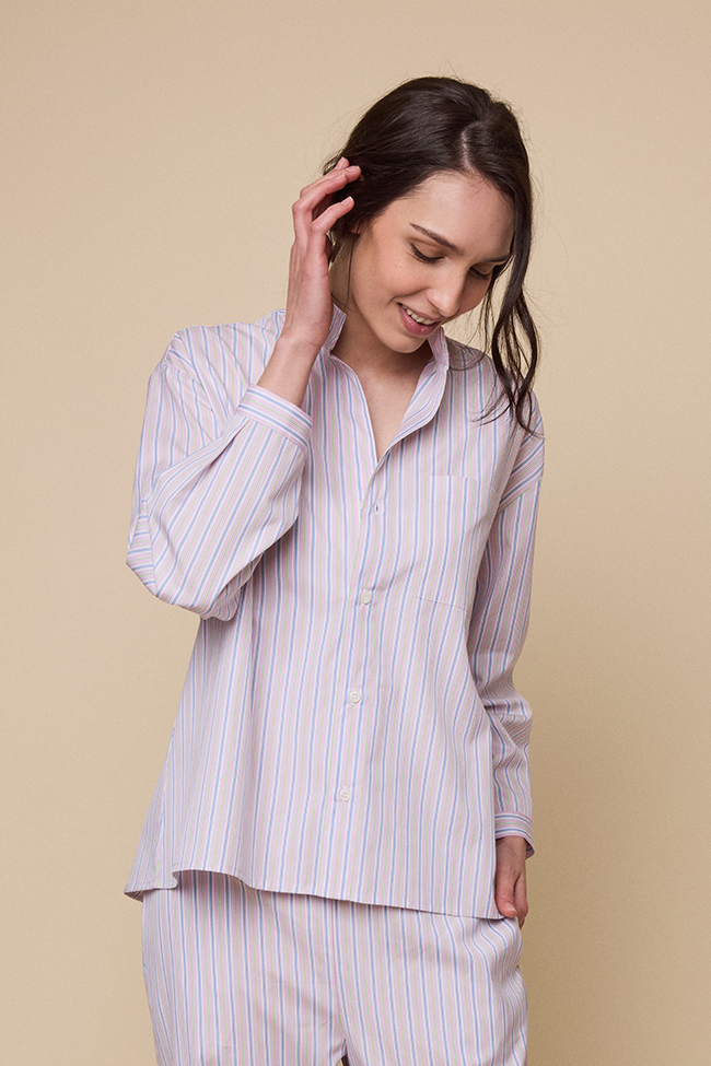 Set - Long Sleeve Shirt & Lounge Pants Spring Stripe