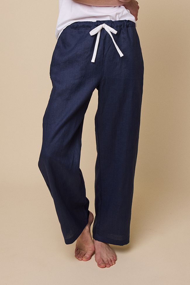 Lounge Pant Navy Linen