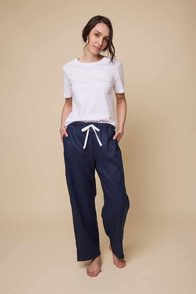 Lounge Pant Navy Linen