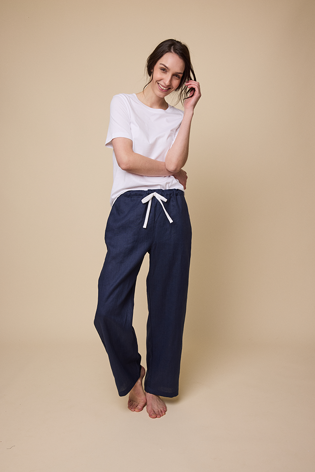 Lounge Pant Navy Linen